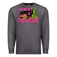 Charcoal Heather desert cowgirl Premium Sweatshirt - Zillion Design Studio