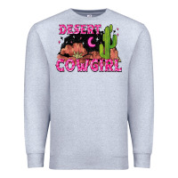 Heather Grey desert cowgirl Premium Sweatshirt - Zillion Design Studio