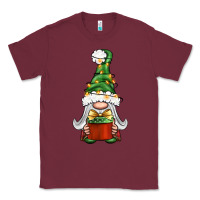 Burgundy Christmas Gnome With Gift Classic Tee - BundleAndBundleShop