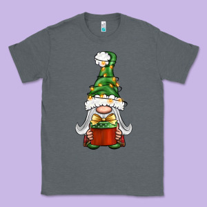 Christmas Gnome With Gift Classic Tee Designed By Bundleandbundleshop