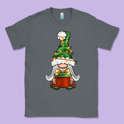 Christmas Gnome With Gift Classic Tee Designed By Bundleandbundleshop