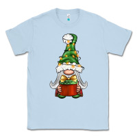 Dusty Blue Christmas Gnome With Gift Classic Tee - BundleAndBundleShop