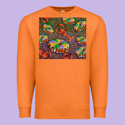Premium Sweatshirt Mardi gras king cake and crawfish