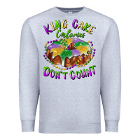 Heather Grey mardi gras king cake calories don't count Premium Sweatshirt - RanaPortraitStore
