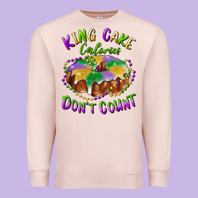 Premium Sweatshirt mardi gras king cake calories don't count