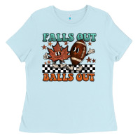 Baby Blue falls out balls out Ladies Tee - BarkalooDesign