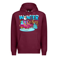 Burgundy winter vibes Premium Hoodie - BundleAndBundleShop