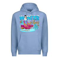 Colony Blue winter vibes Premium Hoodie - BundleAndBundleShop