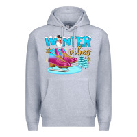 Heather Grey winter vibes Premium Hoodie - BundleAndBundleShop