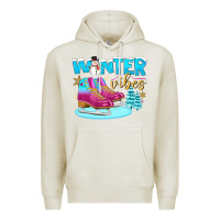Oatmeal Heather winter vibes Premium Hoodie - BundleAndBundleShop