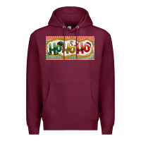 Burgundy ho ho ho Premium Hoodie - BundleAndBundleShop