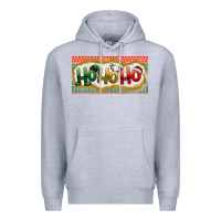 Heather Grey ho ho ho Premium Hoodie - BundleAndBundleShop