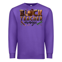 Purple black teacher magic melanin male teacher Premium Sweatshirt - texasbilliewilder
