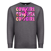 Charcoal Heather cowgirl cowgirl lightning bolt Premium Sweatshirt - Zillion Design Studio