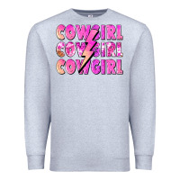 Heather Grey cowgirl cowgirl lightning bolt Premium Sweatshirt - Zillion Design Studio