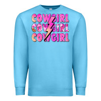 Ocean Blue cowgirl cowgirl lightning bolt Premium Sweatshirt - Zillion Design Studio
