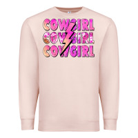 Pale Pink cowgirl cowgirl lightning bolt Premium Sweatshirt - Zillion Design Studio