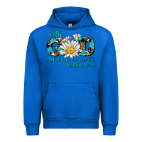 Cobalt with god all things are possible daisy Urban Hoodie - AdoDesignShop