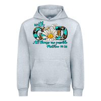 Heather Grey with god all things are possible daisy Urban Hoodie - AdoDesignShop