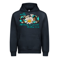 Navy with god all things are possible daisy Urban Hoodie - AdoDesignShop