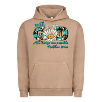 Pigment Burro with god all things are possible daisy Urban Hoodie - AdoDesignShop