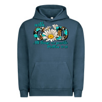 Pigment Midnight Navy with god all things are possible daisy Urban Hoodie - AdoDesignShop