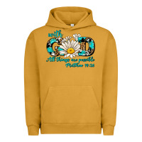 Pigment Peanut Butter with god all things are possible daisy Urban Hoodie - AdoDesignShop