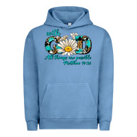Pigment Pebble Blue with god all things are possible daisy Urban Hoodie - AdoDesignShop