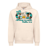 Sandshell with god all things are possible daisy Urban Hoodie - AdoDesignShop