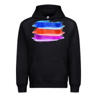 Black Blue Orange Purple Colored Triple Brush Strokes Urban Hoodie - Bettercallsaul