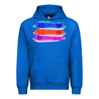 Cobalt Blue Orange Purple Colored Triple Brush Strokes Urban Hoodie - Bettercallsaul
