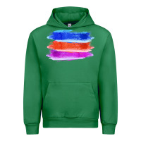 Emerald Blue Orange Purple Colored Triple Brush Strokes Urban Hoodie - Bettercallsaul