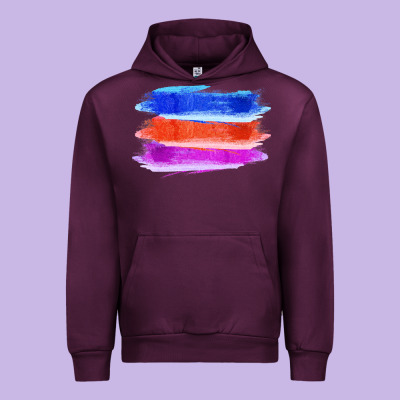 Blue Orange Purple Colored Triple Brush Strokes Urban Hoodie Designed By Bettercallsaul