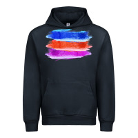 Navy Blue Orange Purple Colored Triple Brush Strokes Urban Hoodie - Bettercallsaul