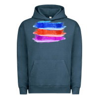 Pigment Midnight Navy Blue Orange Purple Colored Triple Brush Strokes Urban Hoodie - Bettercallsaul