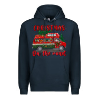 Navy christmas on the road Premium Hoodie - BundleAndBundleShop