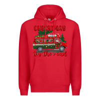 Red christmas on the road Premium Hoodie - BundleAndBundleShop