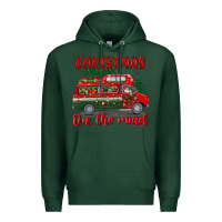 Sports Green christmas on the road Premium Hoodie - BundleAndBundleShop