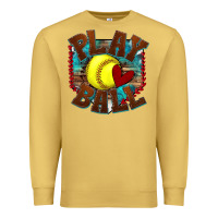 Antique Gold play ball softball Premium Sweatshirt - texasbilliewilder