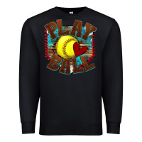 Black play ball softball Premium Sweatshirt - texasbilliewilder