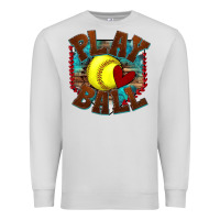 Dove Grey play ball softball Premium Sweatshirt - texasbilliewilder