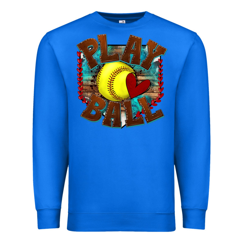 Play Ball Softball Premium Sweatshirt by texasbilliewilder | Teevron