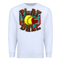 White play ball softball Premium Sweatshirt - texasbilliewilder