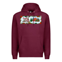 Burgundy small town christmas Premium Hoodie - BundleAndBundleShop