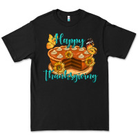 Black Happy Thanksgiving Pumpkin Pie Premium Tee - LillyAllenDesigns