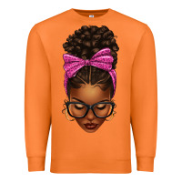 Carrot afro messy bun pink leopard bow Premium Sweatshirt - texasbilliewilder