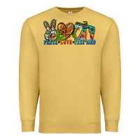 Antique Gold peace love free bird Premium Sweatshirt - Zillion Design Studio
