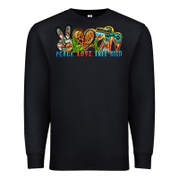 Black peace love free bird Premium Sweatshirt - Zillion Design Studio