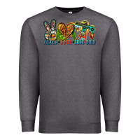Charcoal Heather peace love free bird Premium Sweatshirt - Zillion Design Studio