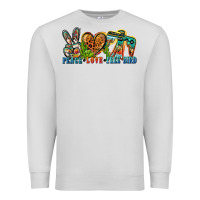 Dove Grey peace love free bird Premium Sweatshirt - Zillion Design Studio